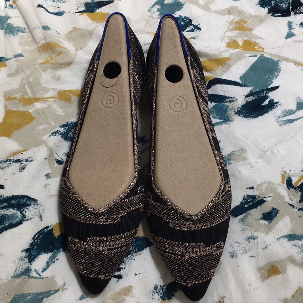 Rothy’s The Point in Gold Shimmer